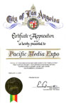 Certificate of Appreciation for PMX's community service